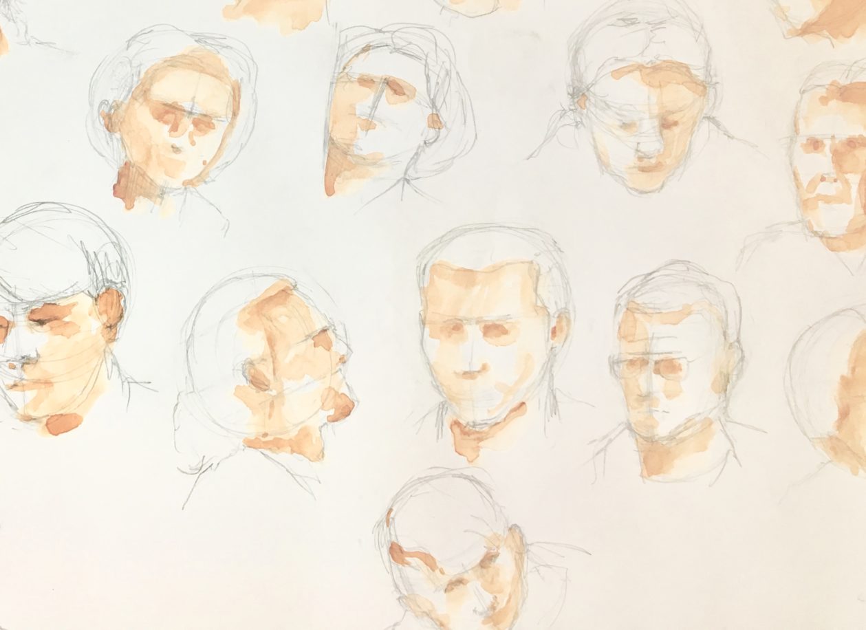 This workshop in Narbonne looks at how to sketch the human face - from different angles and in different styles - loads of fun!