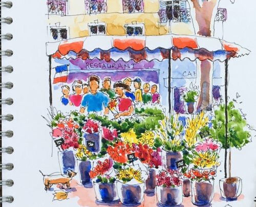 French market sketch workshop - 23 June Béziers