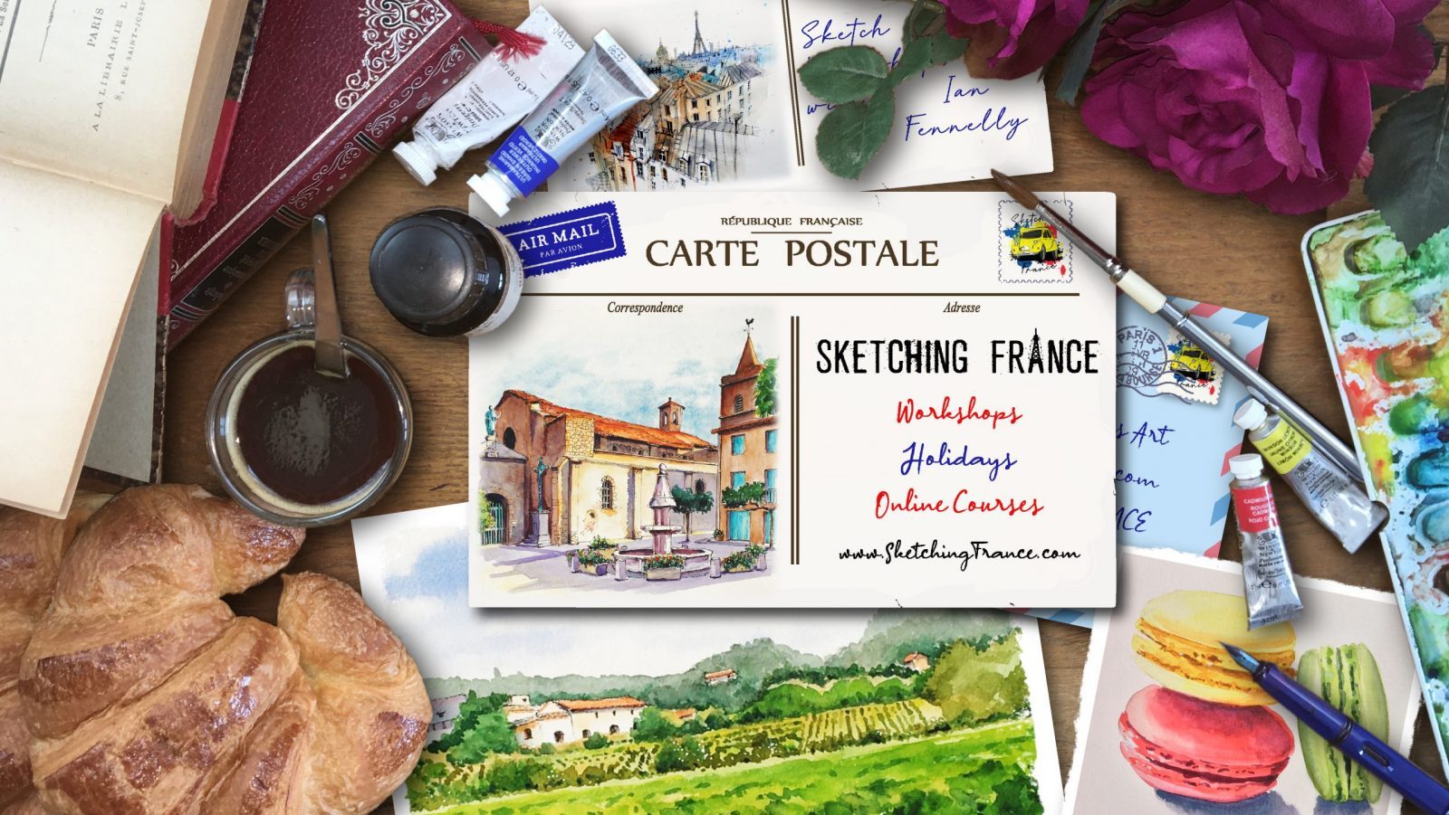 Sketching France! | Workshops, holidays and online courses to develop your sketching and watercolour skills whilst learning more about French life and culture.