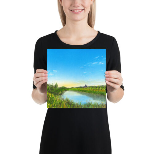 Vue sur la Collégiale, Canal du Midi, Capestang