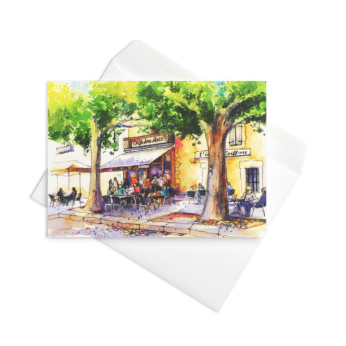 Greetings Cards: Café des Arts, Puisserguier