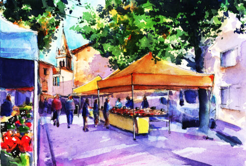 French market sketch workshop - 11 April Olonzac