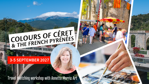Sketching in Céret French Pyrénées Sept 2027